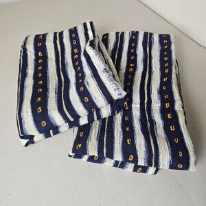 Vintage 1990s JBJ Fabrics Abstract Fabric Lot 2 Cut 57x84 52x51 Striped Cotton